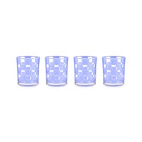 Blue Check Acrylic Tumblers, Set of 4