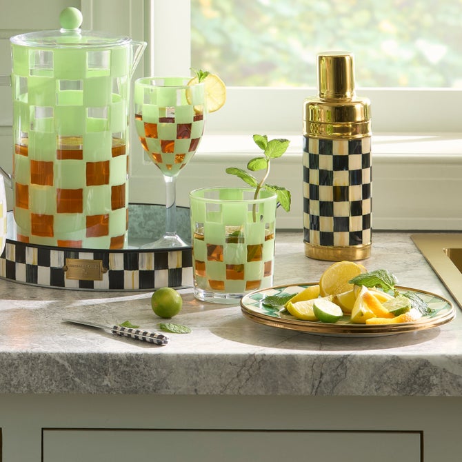 Green Check Acrylic Tumblers, Set of 4 image number 4