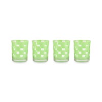 Green Check Acrylic Tumblers, Set of 4