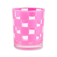 Pink Check Acrylic Tumblers, Set of 4