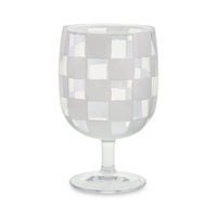 White Check Acrylic Water Goblets, Set of 4