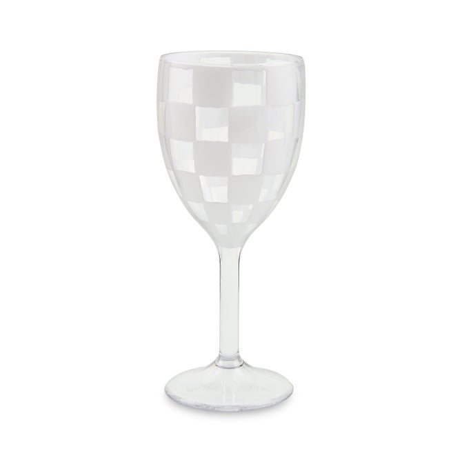 White Check Acrylic Wine Goblets, Set of 4 image number 0