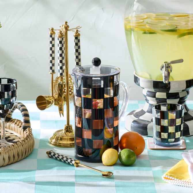 Black Check Acrylic Pitcher image number 1