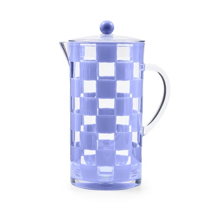 Blue Check Acrylic Pitcher