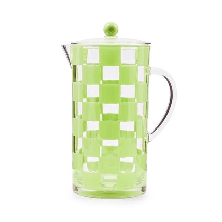 Green Check Acrylic Pitcher