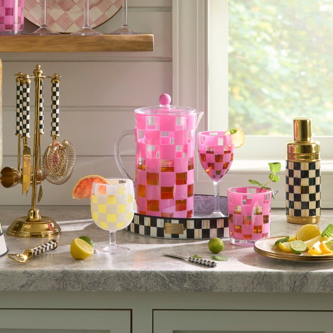 Pink Check Acrylic Pitcher image number 3