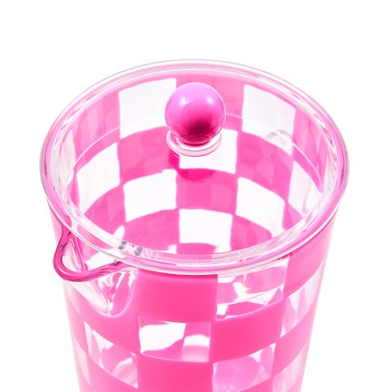 Pink Check Acrylic Pitcher