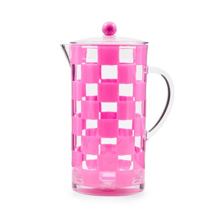 Pink Check Acrylic Pitcher