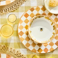 Honey Check Dinner Plate