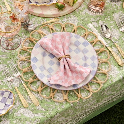 Lilac Check Dinner Plate