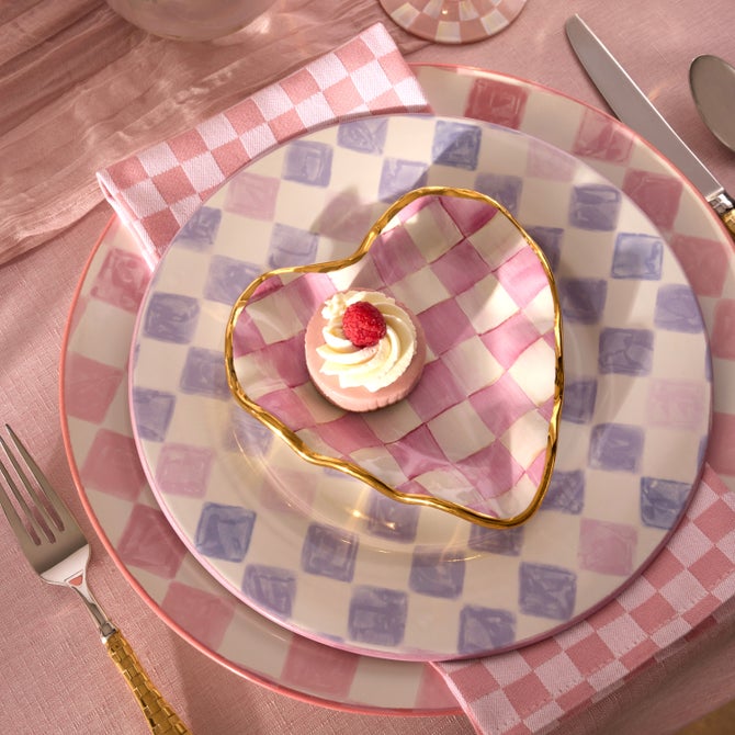 Lilac Check Dinner Plate image number 2