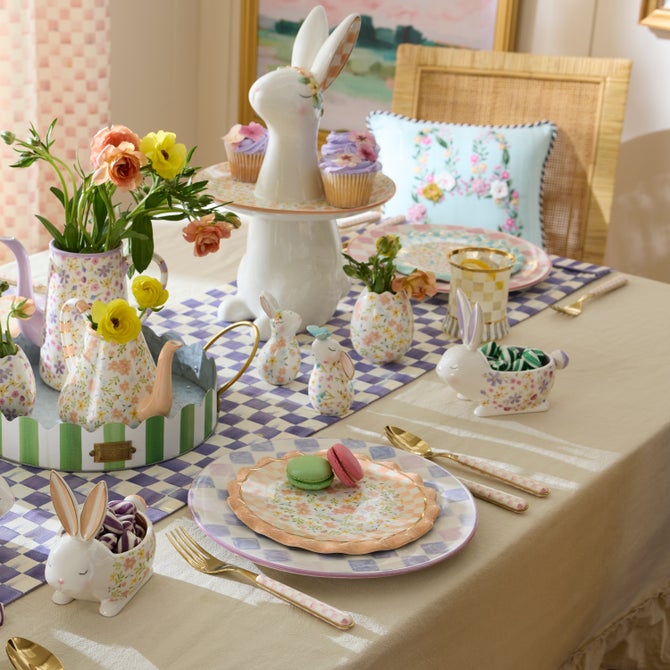 Lilac Check Dinner Plate image number 7