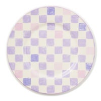 Lilac Check Dinner Plate