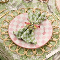 Pink Check Dinner Plate