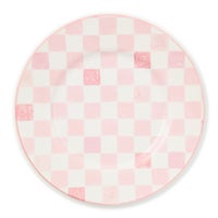 Pink Check Dinner Plate