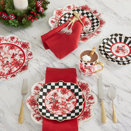 Cardinal Toile Dinner Plate