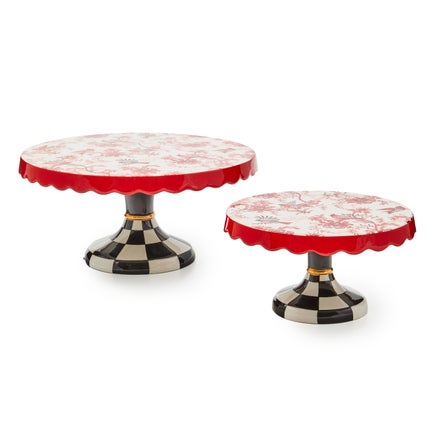 Cardinal Toile Large Pedestal Platter