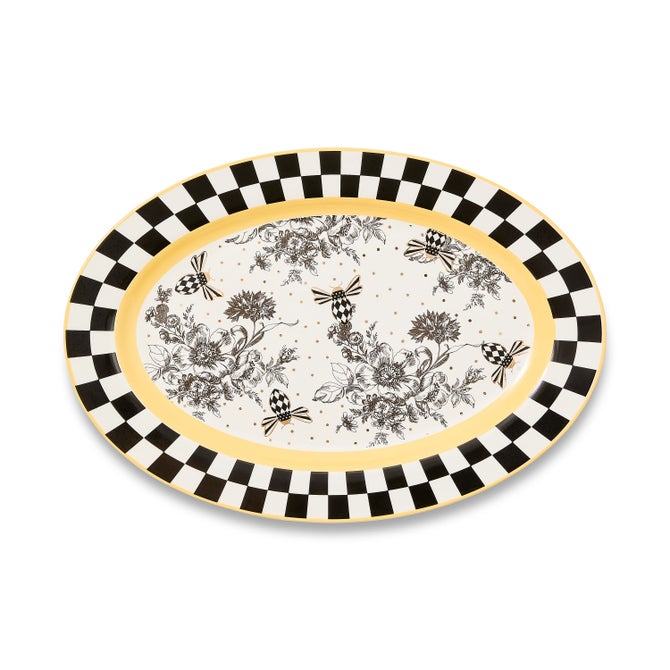 Bee Toile Oval Platter image number 0