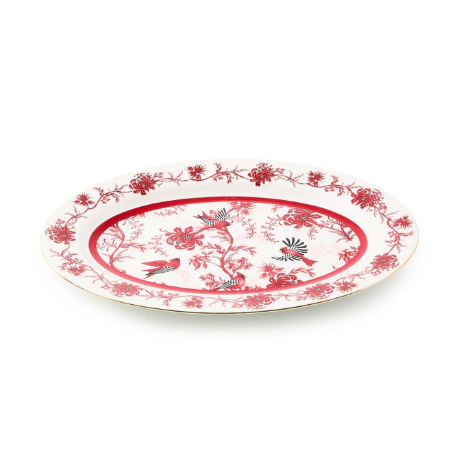 Cardinal Toile Oval Platter image number 1