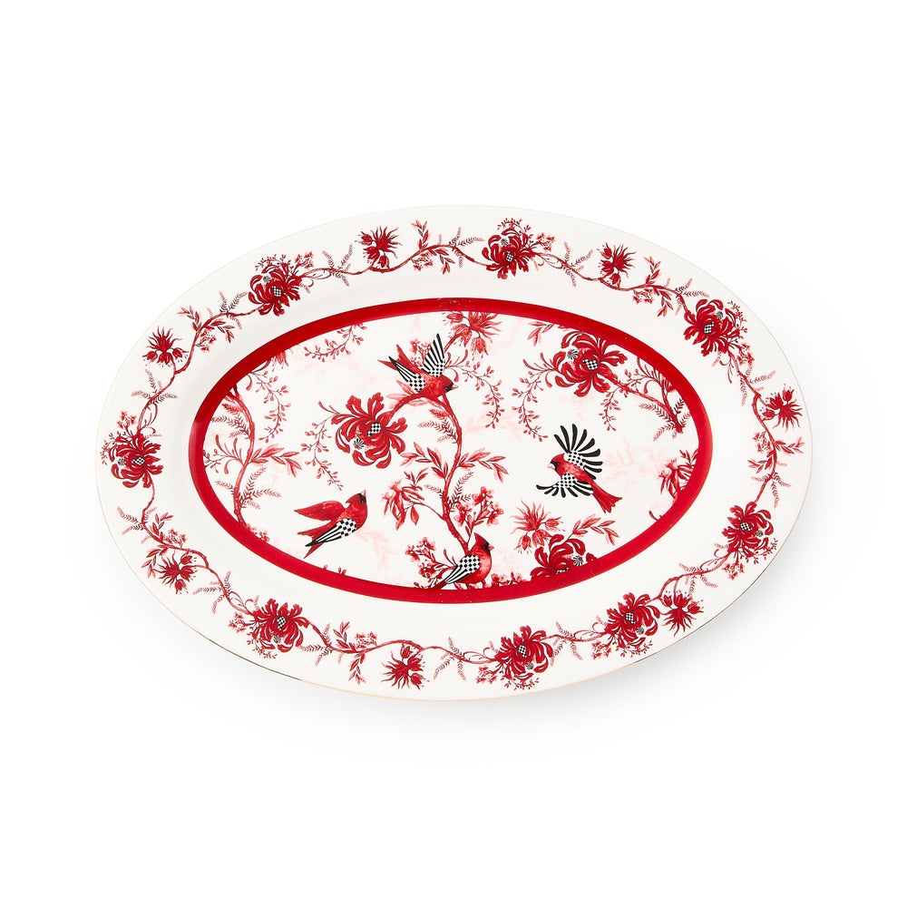 Cardinal Toile Oval Platter mackenzie-childs Panama imagen 1