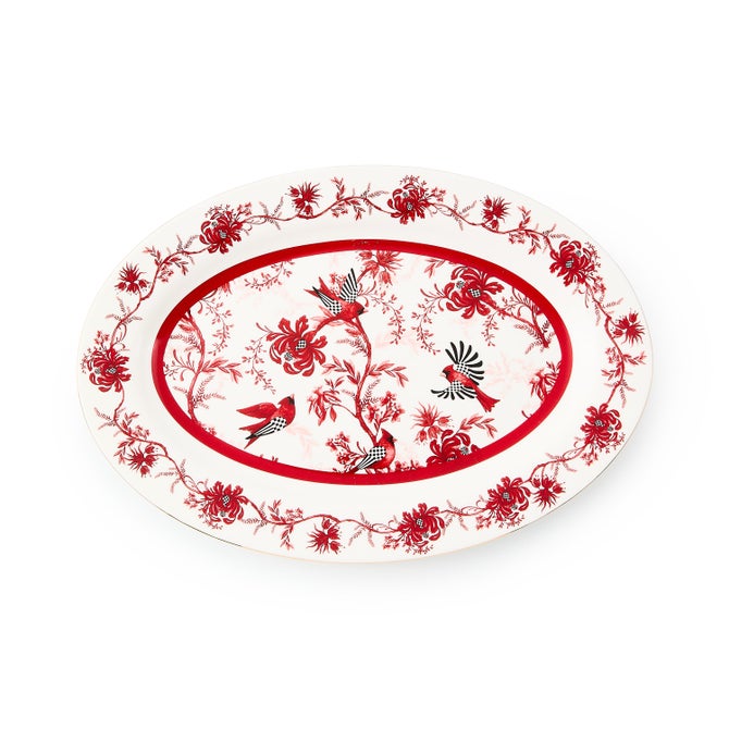 Cardinal Toile Oval Platter image number 0
