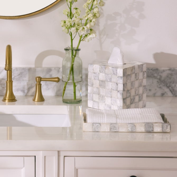 Sterling Check Capiz Bath Collection image number 8