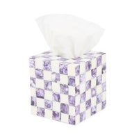 Violet Check Capiz Boutique Tissue Box Cover