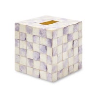 Violet Check Capiz Boutique Tissue Box Cover