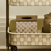Mocha Check Glass Boutique Tissue
