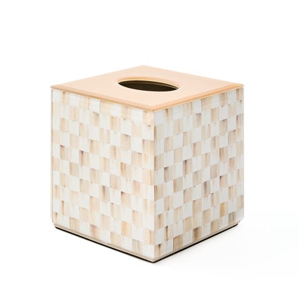 Mocha Check Glass Boutique Tissue