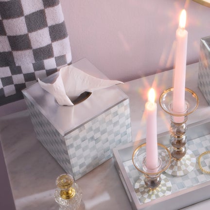 Sterling Check Glass Boutique Tissue Cover