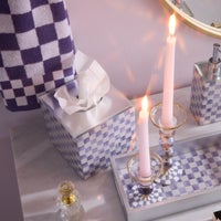 Violet Check Glass Boutique Tissue Cover