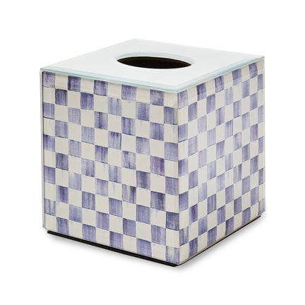 Violet Check Glass Boutique Tissue Cover