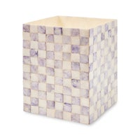 Violet Check Capiz Waste Bin