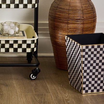 Courtly Check Glass Waste Bin