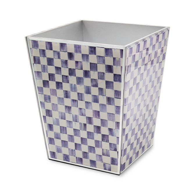 Violet Check Glass Waste Bin image number 0