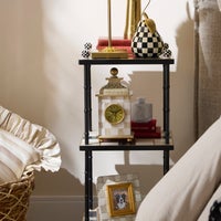 Mocha Check Desk Clock