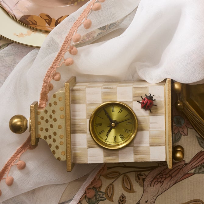 Mocha Check Desk Clock image number 5