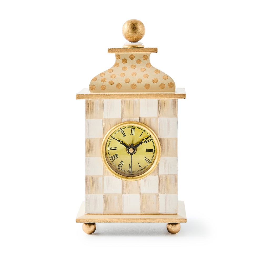 Mocha Check Desk Clock mackenzie-childs Panama imagen 1