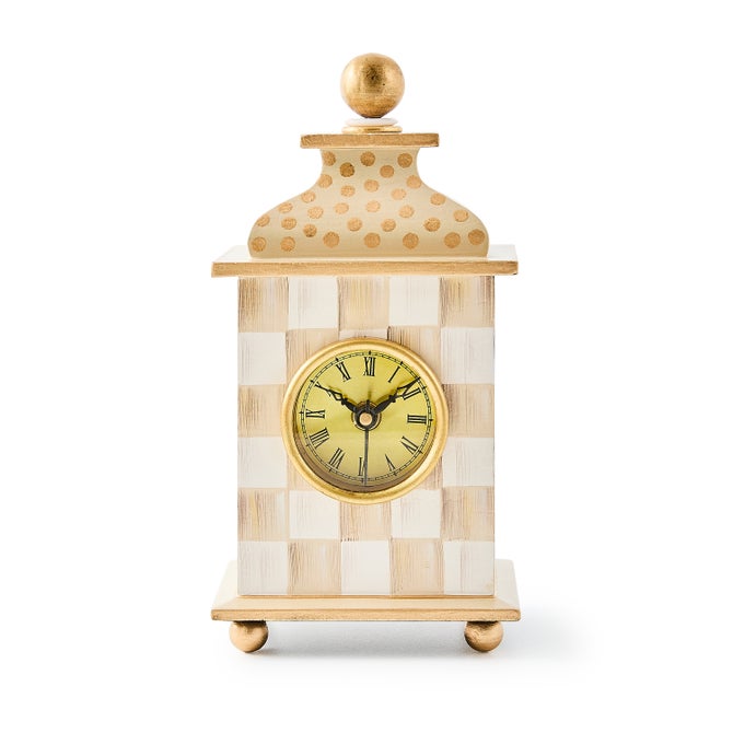 Mocha Check Desk Clock image number 0