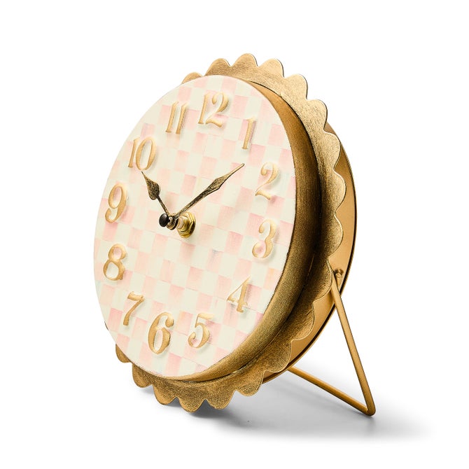 Rosy Check Scalloped Desk Clock image number 2