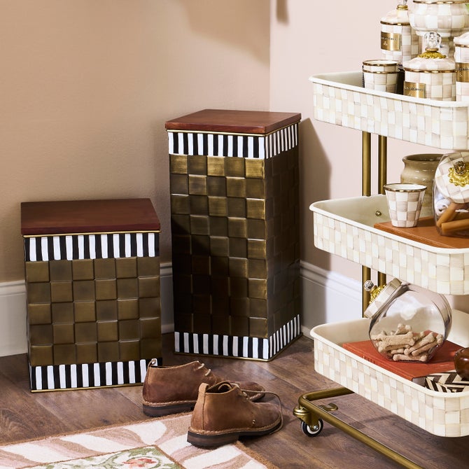 Courtly Stripe Tall Storage Bin image number 1