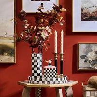 Courtly Check Capiz Round Tray