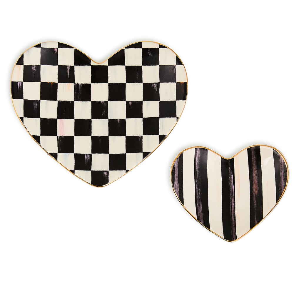 Courtly Heart Trinket Dishes, Set of 2 mackenzie-childs Panama imagen 1 Courtly Heart Trinket Dishes, Set of 2 mackenzie-childs Panama imagen 1