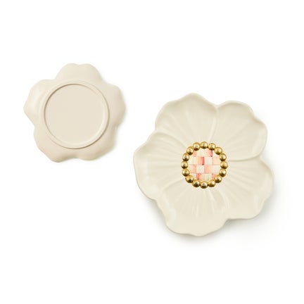 Rosy Flower Trinket Dishes, Set of 2