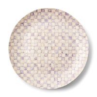 Violet Check Decorative Capiz Bowl