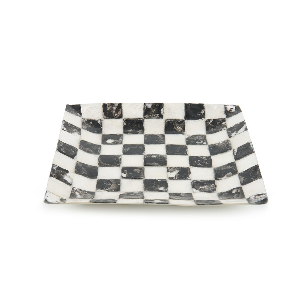 Violet Check Capiz Catchall Tray - Courtly Check mackenzie-childs Panama imagen 1