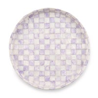 Violet Check Capiz Round Tray
