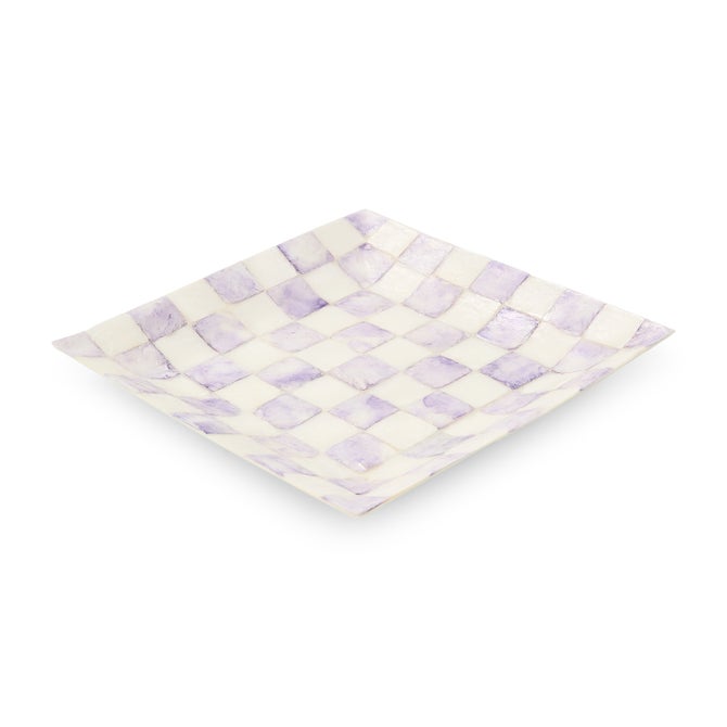Violet Check Capiz Catchall Tray image number 2