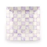 Violet Check Capiz Catchall Tray